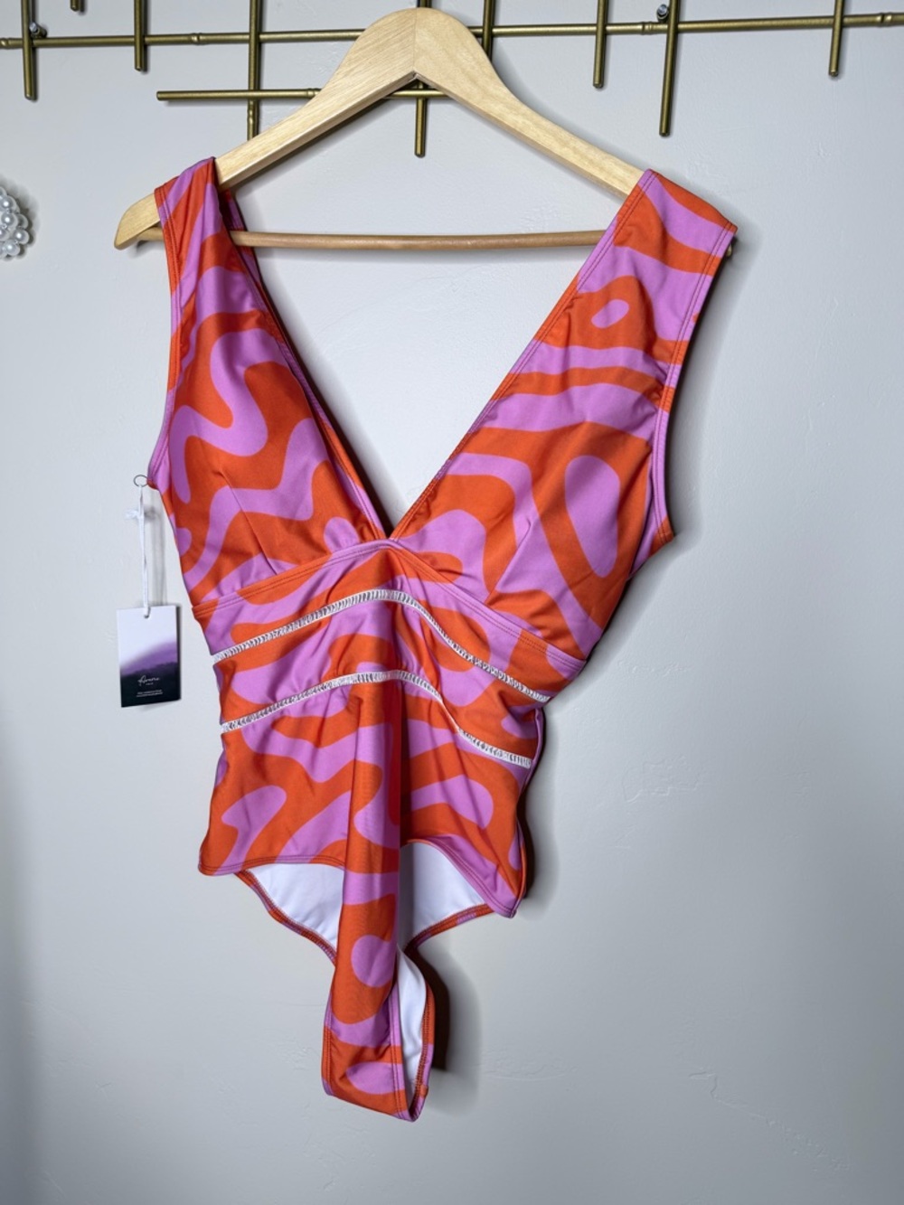 AVERIE Ruby Deep Plunge Swimsuit - Picture 7 of 9